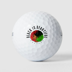 Pan-Afrikaans zwart meisje vrouw rood groen trots Golfballen
