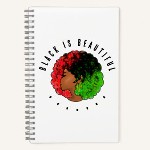 Pan-Afrikaans zwart meisje vrouw rood groen trots Notitieboek