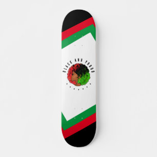 Pan-Afrikaans zwart meisje vrouw rood groen trots Skateboard