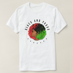 Pan-Afrikaans zwart meisje vrouw rood groen trots T-shirt