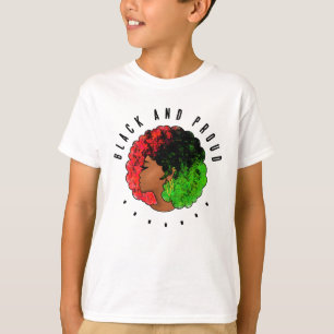 Pan-Afrikaans zwart meisje vrouw rood groen trots T-shirt