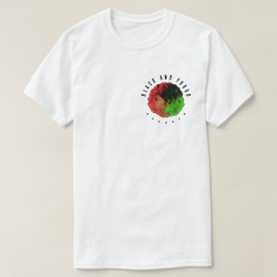 Pan-Afrikaans zwart meisje vrouw rood groen trots  T-shirt