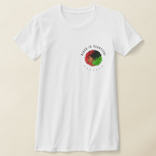 Pan-Afrikaans zwart meisje vrouw rood groen trots T-shirt