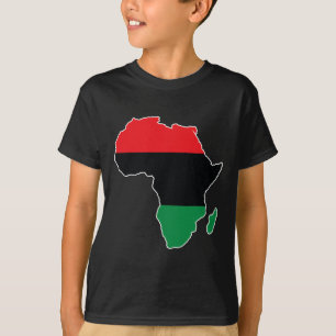 Pan-Afrikaanse Unia Vlag Kaart Continent Zwarte Ge T-shirt