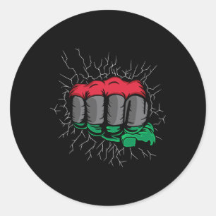 Pan-Afrikaanse Unia Vlag Vuist Zwarte Geschiedenis Ronde Sticker