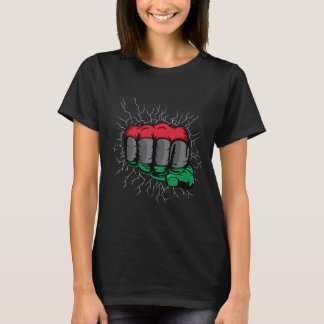Pan-Afrikaanse Unia Vlag Vuist Zwarte Geschiedenis T-shirt