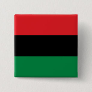 Pan Afrikaanse Vlag, Gelukkige Kwanzaa Vierkante Button 5,1 Cm