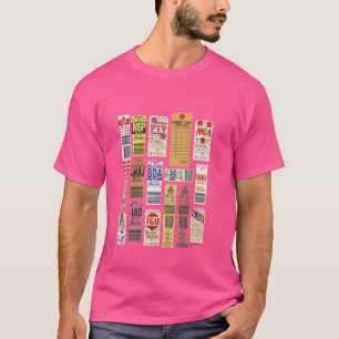Pan Am Vintage Bagage Labels T-shirt