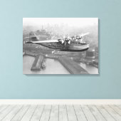 Pan American China Clipper en San Francisco 2 Canvas Afdruk (Insitu (Houten vloer))