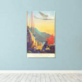 Pan-American Clipper Flying Over China Canvas Afdruk (Insitu (Houten vloer))