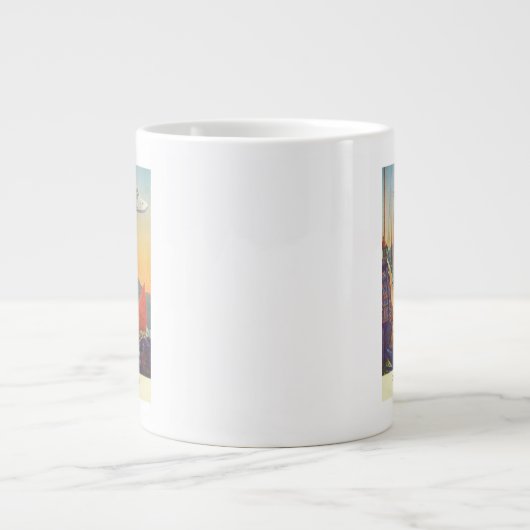 Pan-Amerikaanse Clipper die over China vliegt Extra Grote Mok (Voorkant)