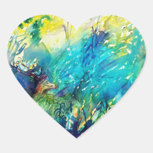 PAN- EN DEER-Natuur / Lover voor schoonheidsdoelei Hart Sticker