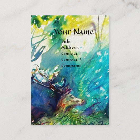 PAN- EN DEER-, wit parelpapier Visitekaartje (Voorkant)