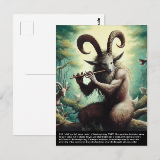 Pan - Faun Briefkaart (Voorkant / Achterkant)