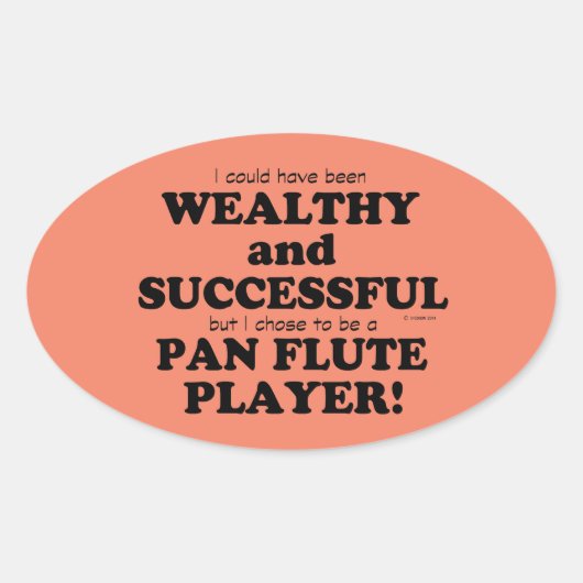 Pan Flute Wealthy & Succesvolle Oval Sticker (Voorkant)