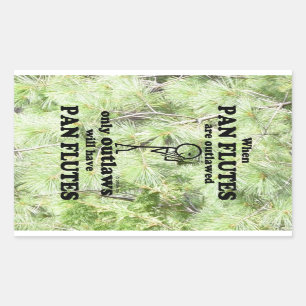 Pan Flutes Verboden rechthoekige Sticker