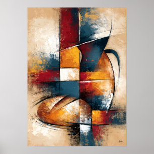 Pan naar Tsubo Abstract Stilleven met Broodpot Poster