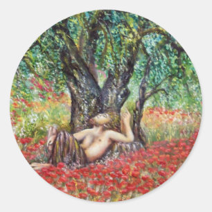 PAN-, OLIJFOLIE- EN POPPERVELS RONDE STICKER