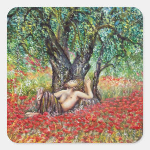 PAN-, OLIJFOLIE- EN POPPERVELS VIERKANTE STICKER