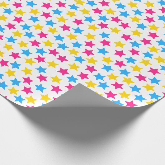 Pan Pansexual Pride Vlag Sterren Roze Blauw Geel Cadeaupapier (Hoek)