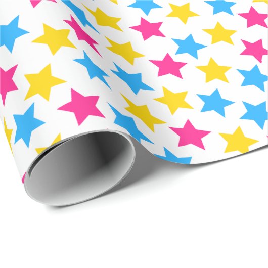 Pan Pansexual Pride Vlag Sterren Roze Blauw Geel Cadeaupapier (Rol Hoek)