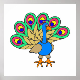 Pan Peacock Poster