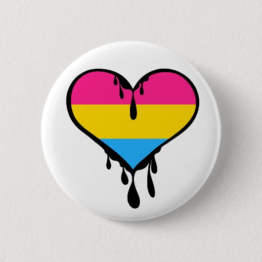 Pan Pride Dripping Heart Ronde Button 5,7 Cm (Voorkant)
