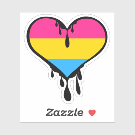 Pan Pride Dripping Heart Sticker (Vel)