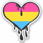 Pan Pride Dripping Heart Sticker (Voorkant)
