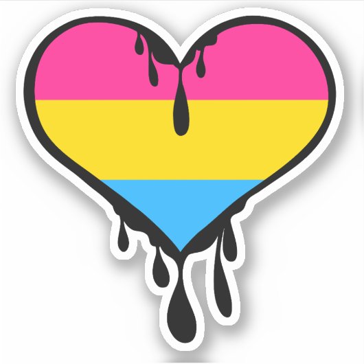 Pan Pride Dripping Heart Sticker (Voorkant)