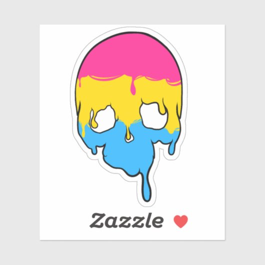 Pan Pride Dripping Skull Sticker (Vel)