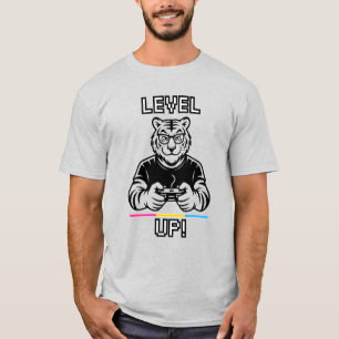 Pan Pride Gaymer Tijger Level Up T-shirt - Gamer T