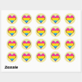 Pan Pride Heart Classic Round Sticker (Vel)
