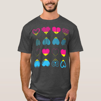 Pan Pride Pansexuality Flag Heart LGBT Pride Month T-shirt
