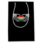 Pan Pride Skeleton Halloween Pan Gothic Heart Medium Cadeauzakje (Voorkant)