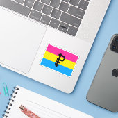 Pan trots sticker (Laptop met iPhone)