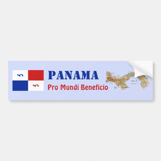 Panama Banner + Map Bumpersticker (Voorkant)