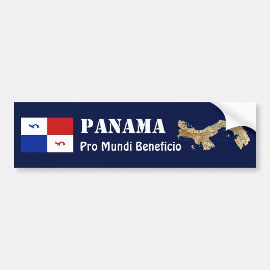 Panama Banner + Map Bumpersticker (Voorkant)