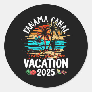 Panama Canal Vakantie 2025 Bijpassende Familiegroe Ronde Sticker