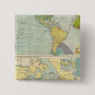 Panama Canal Vierkante Button 5,1 Cm