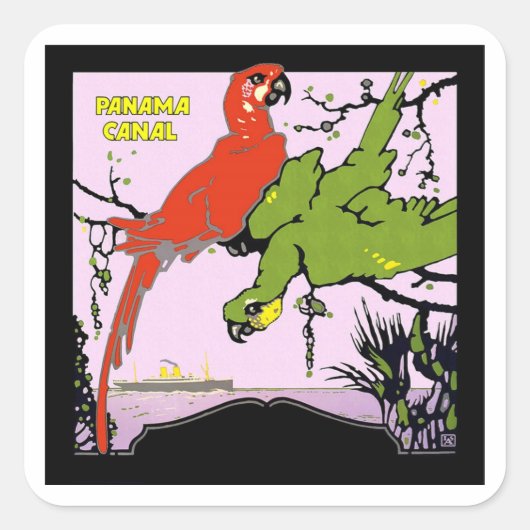 Panama Canal Vierkante Sticker (Voorkant)