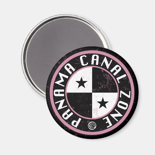 Panama Canal Zone Circle Design Magneet (Voorkant / Achterkant)