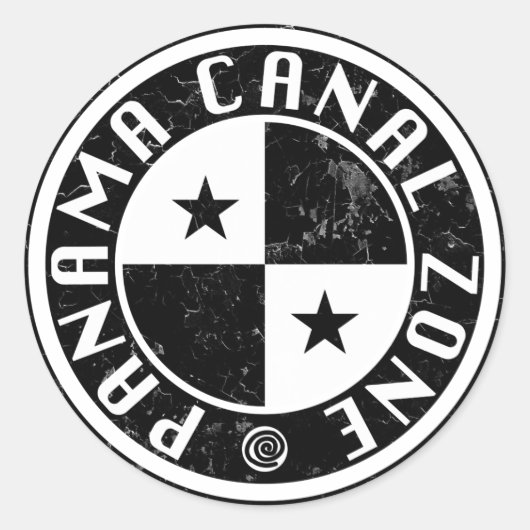 Panama Canal Zone Circle Design Ronde Sticker (Voorkant)