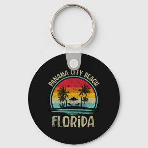 Panama City Beach Florida Palm Tree Family Zomer Sleutelhanger