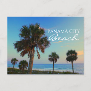 Panama City Beach, Florida Palm Trees Sunset Briefkaart