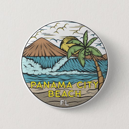Panama City Beach Florida Ronde Button 5,7 Cm (Voorkant)