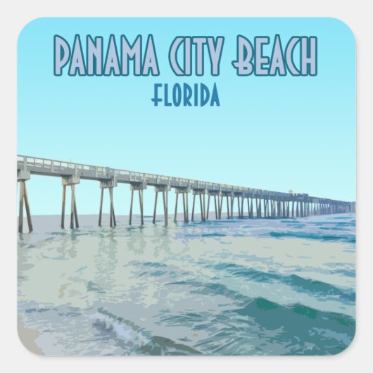 Panama City Beach Florida  Vierkante Sticker (Voorkant)