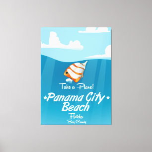 Panama City Beach Florida vintage reisbureau poste Canvas Afdruk