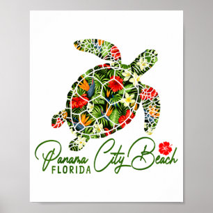 Panama City Beach Florida Zeeschildpad Tropische H Poster