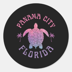 Panama City Beach Florida Zeeschildpad Zomer Vakan Ronde Sticker